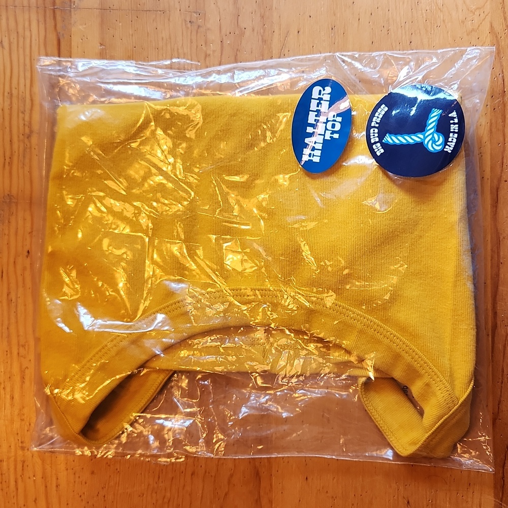 NEW Big Bud Press sz L Mustard Yellow Halter Top